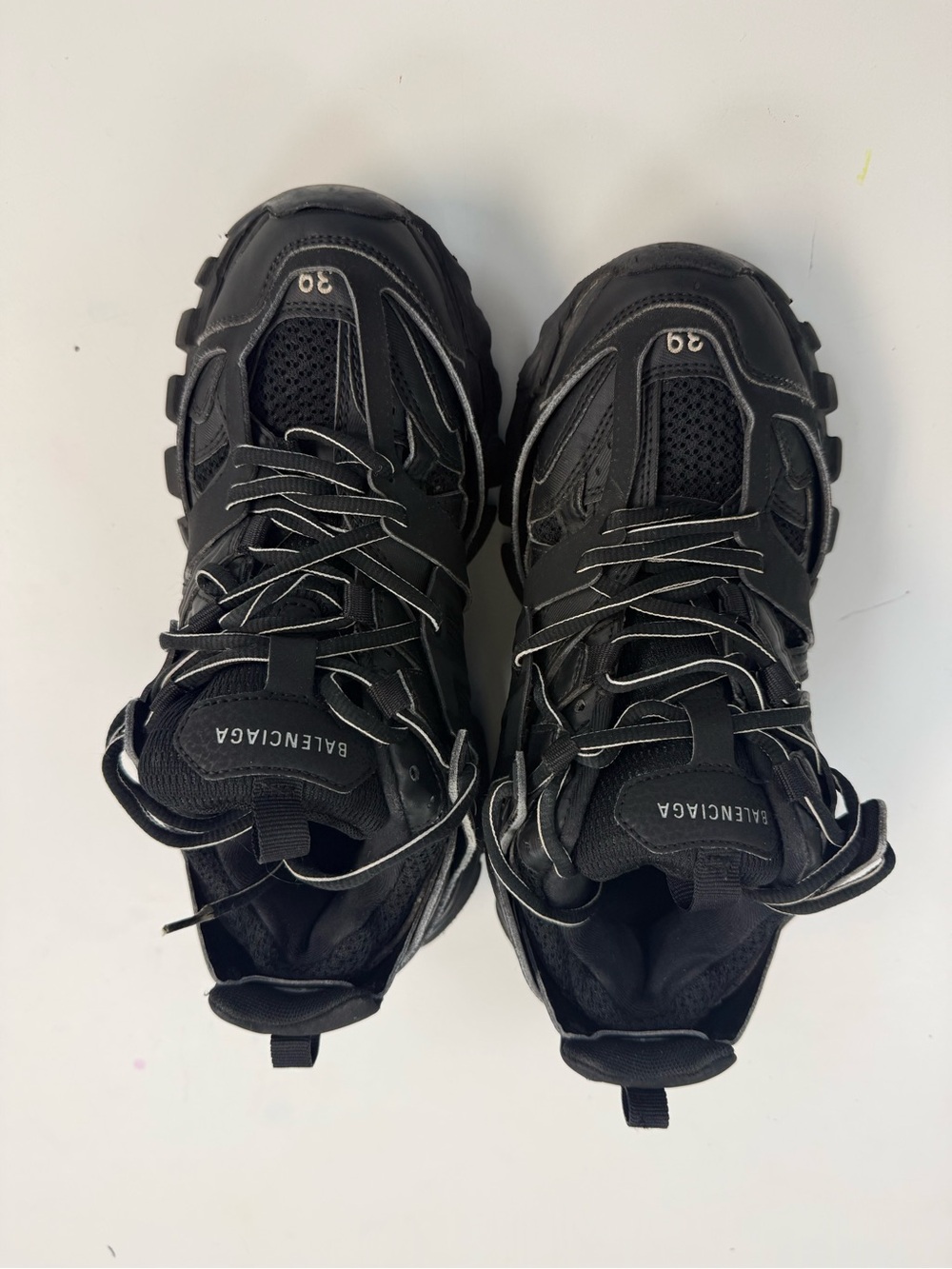 Balenciaga Black Layered Track Sneaker with Reflective Trim